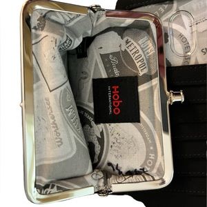 SOLD - Hobo Black Leather Wallet/Passport Holder